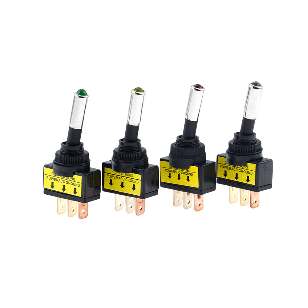 ASW-15D LED Lamp Illuminated 3 Pins 2 Positions SPST ON-OFF Toggle ...