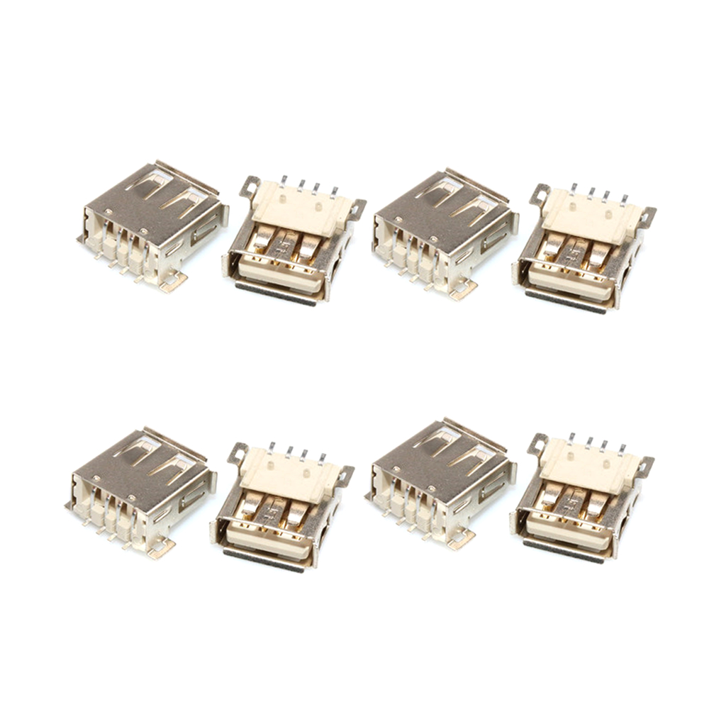 Usb 4 Rounded Edges Edge Curl Type A Female SMD 4Pins USB Jack Plug Socket With SMD Fixed ...